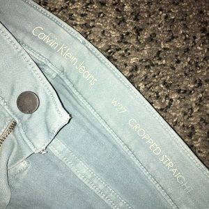 Mint green Calvin clean jeans